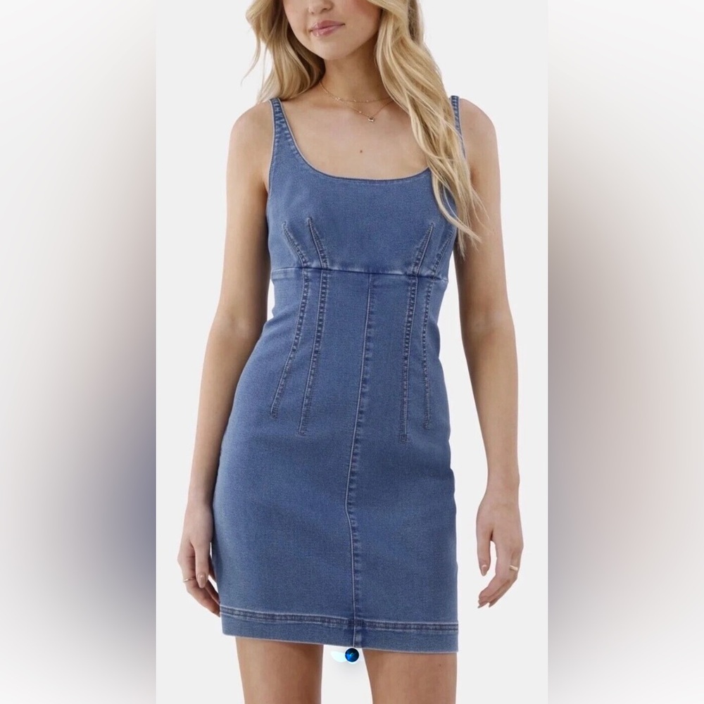 No Boundaries Blue Sheath Mini Dress Sleeveless